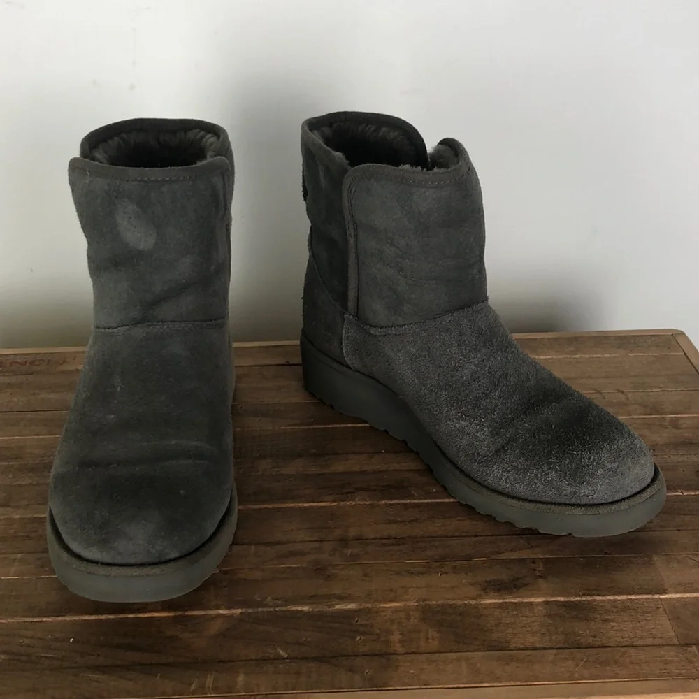 UGGS classic suede grey fleece lined winter boots us women’s size 8.5